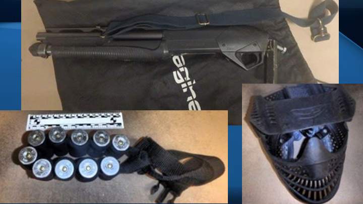 A sawed-off shotgun was one of several items seized by Prince Albert police officers during a traffic stop.