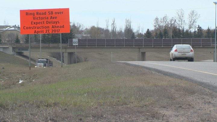 Construction season for 2017 is underway in Regina. One of the projects includes rehabilitation of the Ring Road Southbound over Victoria Avenue. 