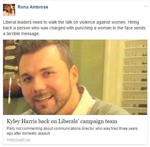 A screenshot of the Rona Ambrose Facebook post