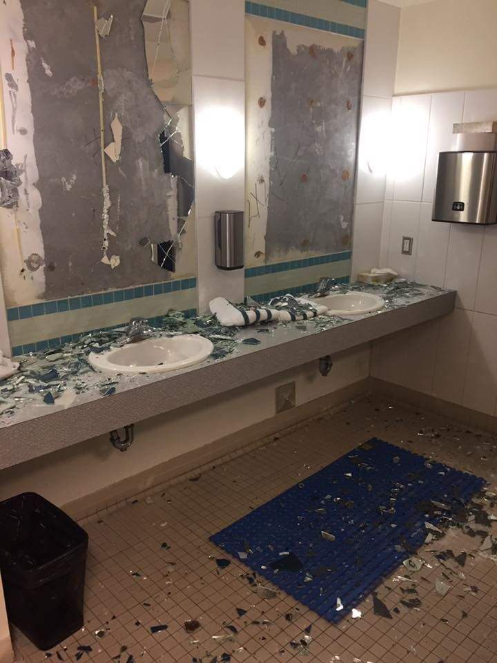 The Royal Glenora Club in Edmonton is damage during a vandalism spree, Sunday, May 28, 2017. 
