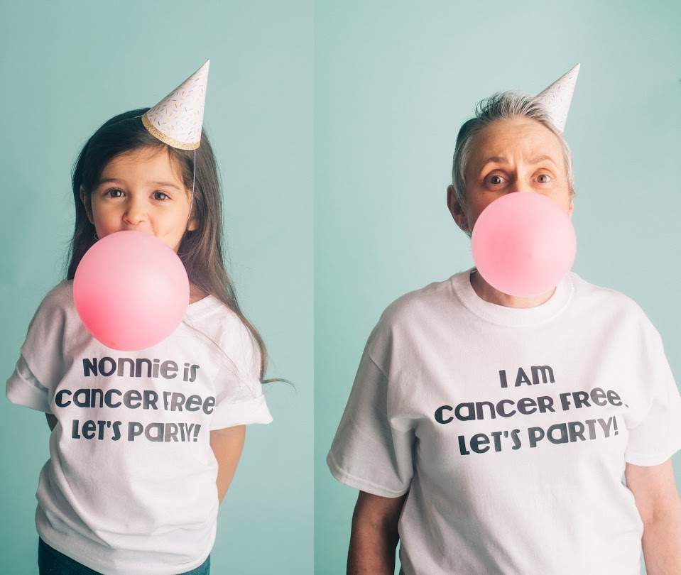 grandmother cancer free photo shoot