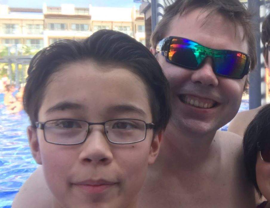 One of the victims Shane Cripps pictured with his 14-year-old son Dylan, who also died on the canoe trip.