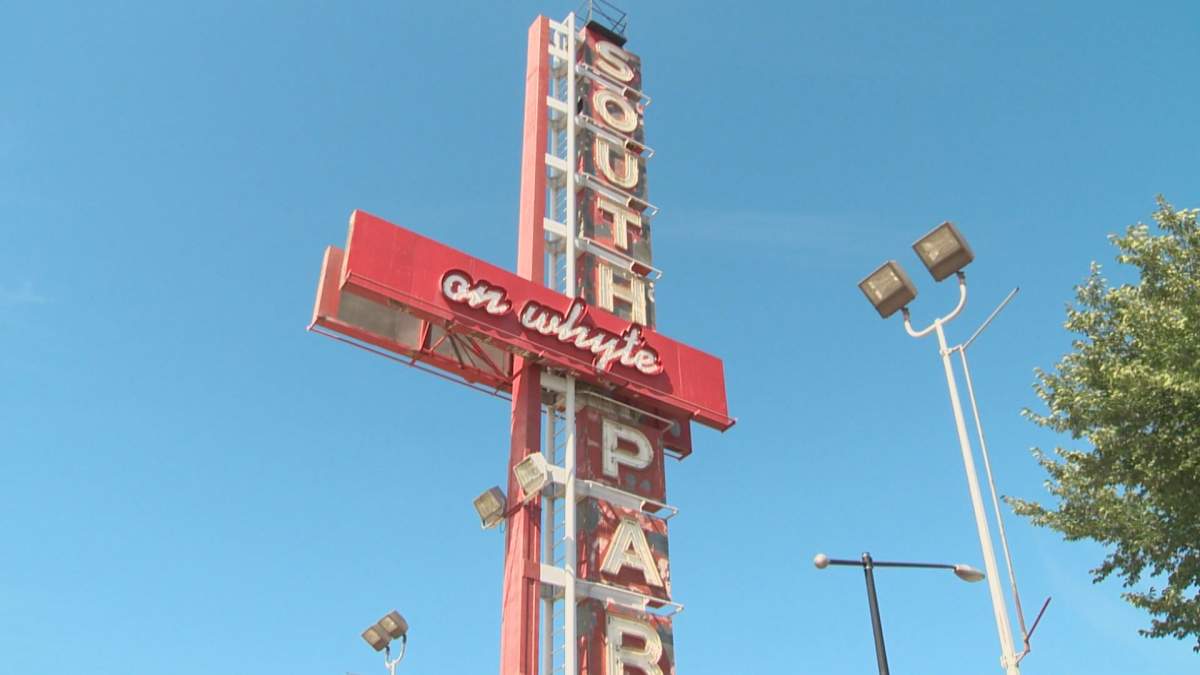 A file photo of the sign for Southpark on Whyte.