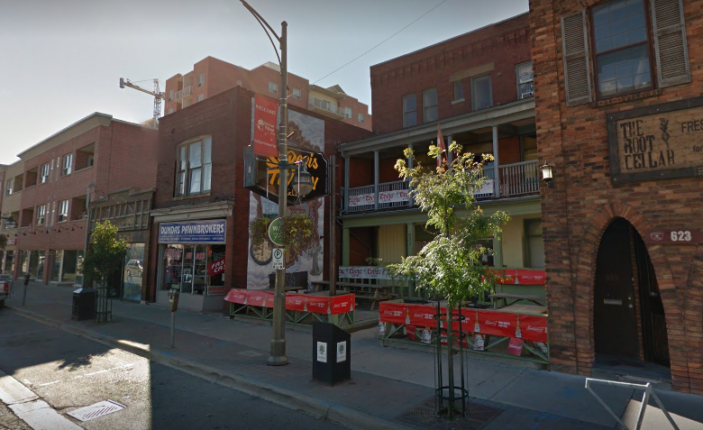 A patio at St. Regis Tavern on Dundas Street in Old East Village, London, Ont.