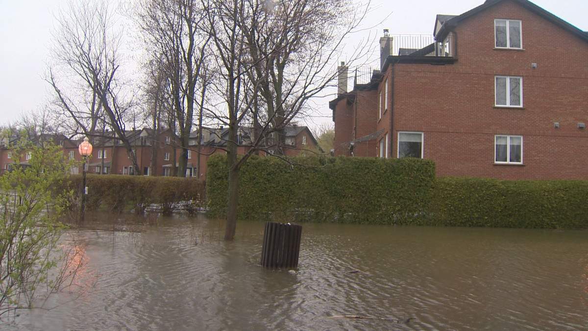 Godin Park in Sainte-Anne-de-Bellevue in Montreal's West Island is completely flooded, Friday, May 5, 2017.
