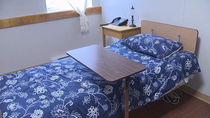 A private room at the Maison du Père shelter on Wednesday May 10, 2017.