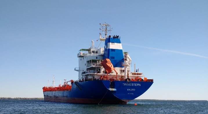 The tanker Travestern grounded on Lac Saint-François, near Salaberry-de-Valleyfield, Quebec. Saturday, May 20, 2017.