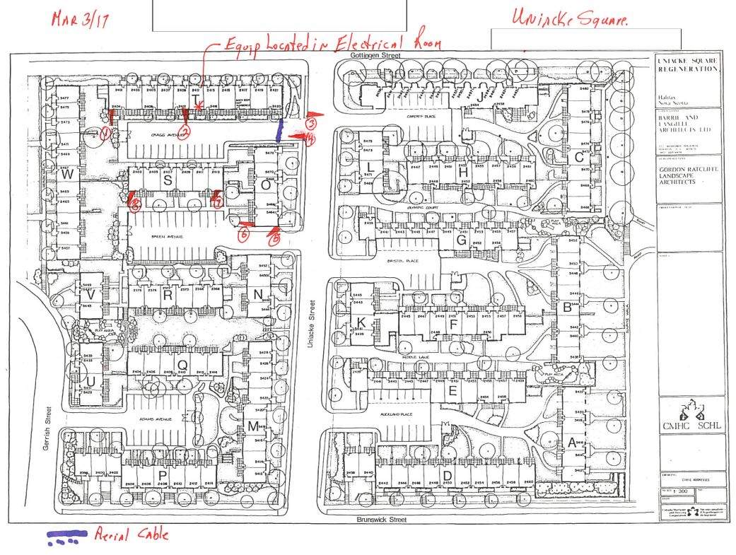 A map depicting camera placements included in the tender document from the Metropolitan Regional Housing Authority