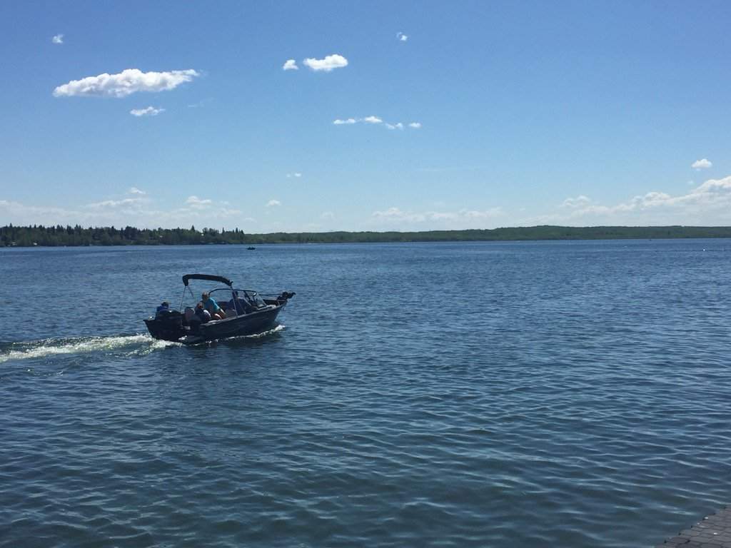 Search and rescue crews are combing Lake Wabamun for a man who disappeared while swimming July 24, 2021.