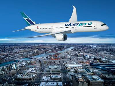 Artistic rendering of what WestJet’s Boeing 787-9 Dreamliner aircraft would look like.