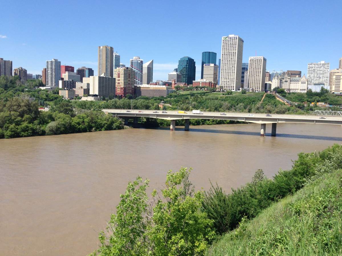 The North Saskatchewan River, seen here in Edmonton on Monday, June 12, 2017.