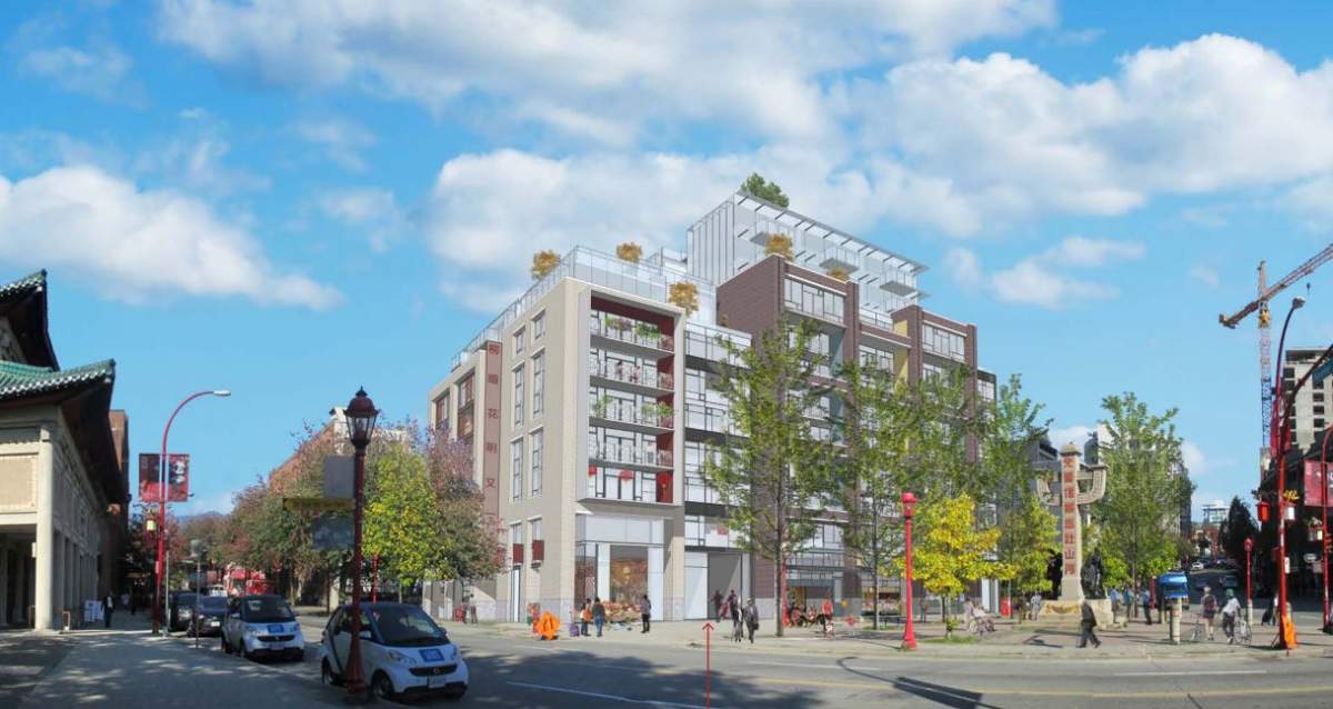 A rendering of the 12-storey version of the rejected tower for 105 Keefer Street. The developer later revised the project down to nine storeys, but had its application rejected for the fifth time in November, 2017. 
