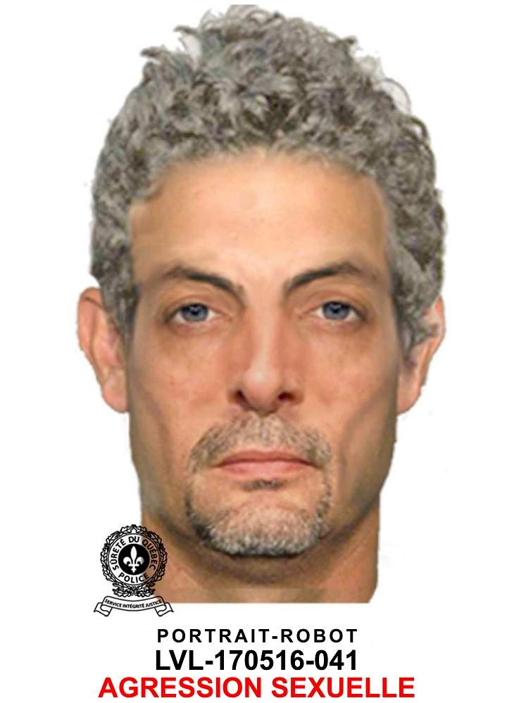A police sketch of a suspect believed to be involved in a sexual assault aboard a Laval evening bus on May 15, 2017.
