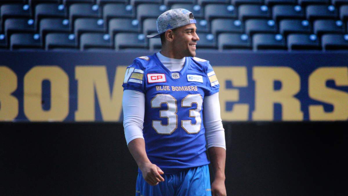 Andrew Harris seen during practice.
