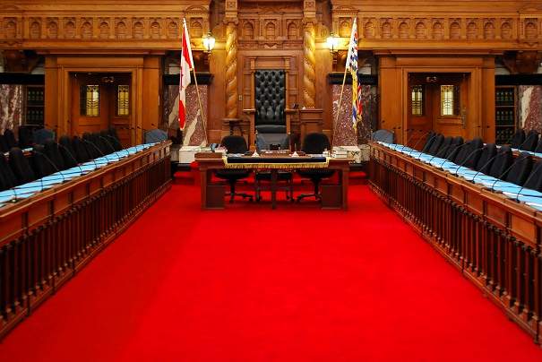 The speaker's chair in the B.C. legislature. 