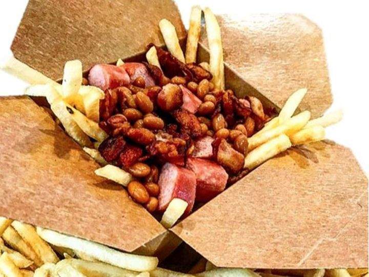 Bacon beans & wienies poutine on the 2017 K-Days midway menu.