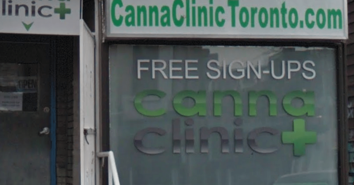 Storefront of Canna Clinics outlet in Kensington.