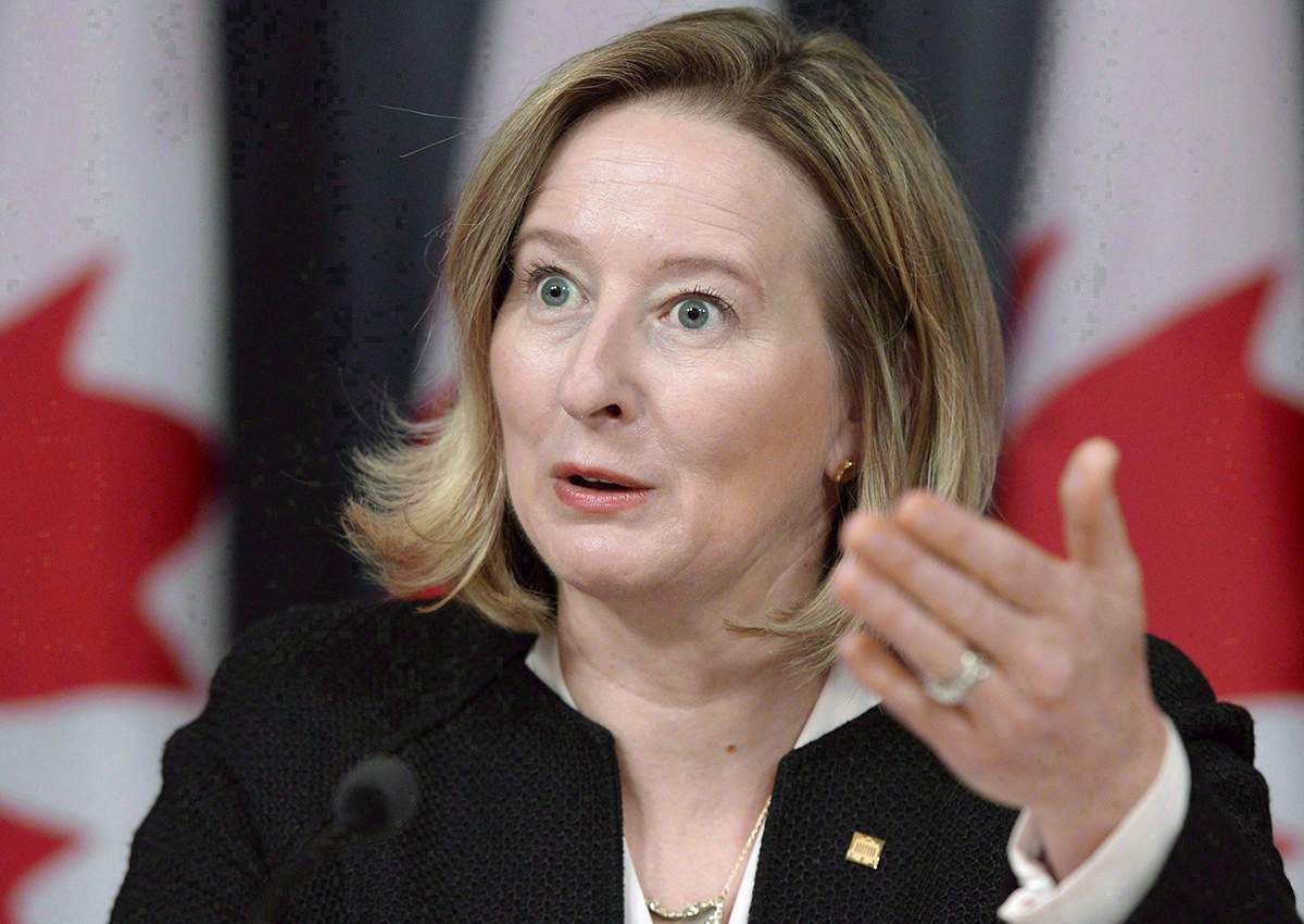 Carolyn Wilkins, Senior Deputy Governor of the Bank of Canada,  speaks to reporters after making an interest rate announcement and releasing the Monetary Policy Report, Wednesday, July 13, 2016 in Ottawa. 