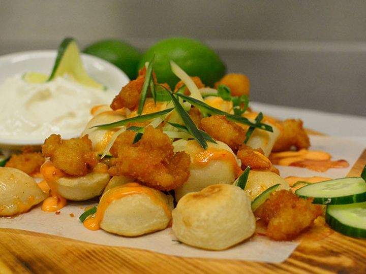 Chili lime popcorn shrimp perogies on the 2017 K-Days menu.