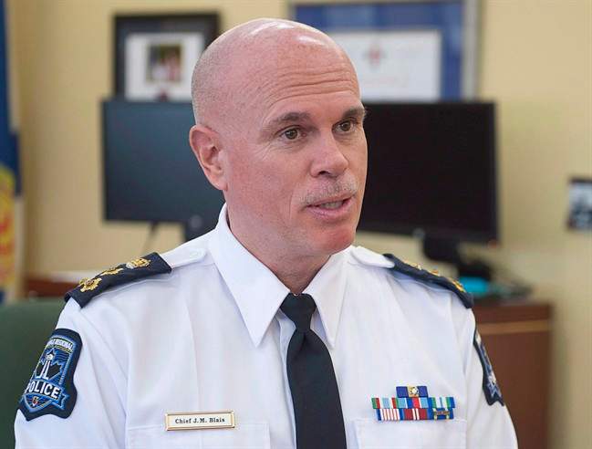 Halifax Regional Police Chief Jean-Michel Blais is seen in his office in Halifax on Tuesday, April 5, 2016. 