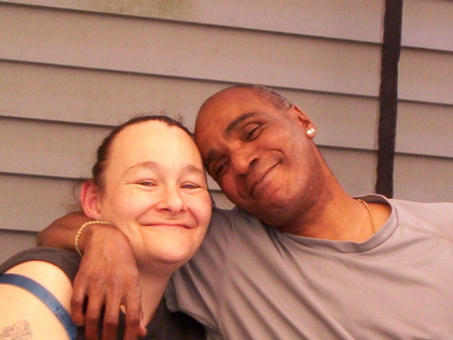 Mother-of-two Christine Harvey (pictured with her boyfriend) received the surprise of a lifetime on Monday when she gave birth to her third child — because she didn't know she was pregnant. 