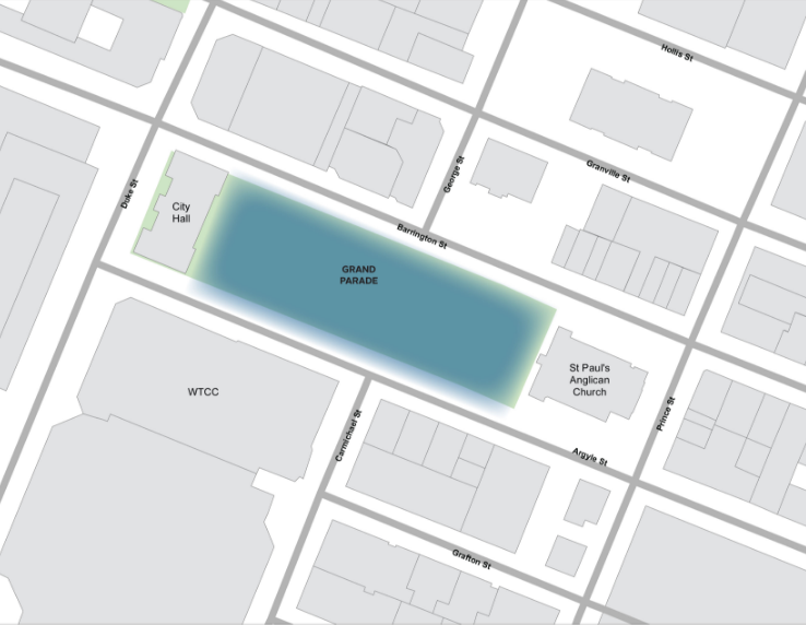 A coverage map for free Wi-Fi at Halifax’s Grand Parade.