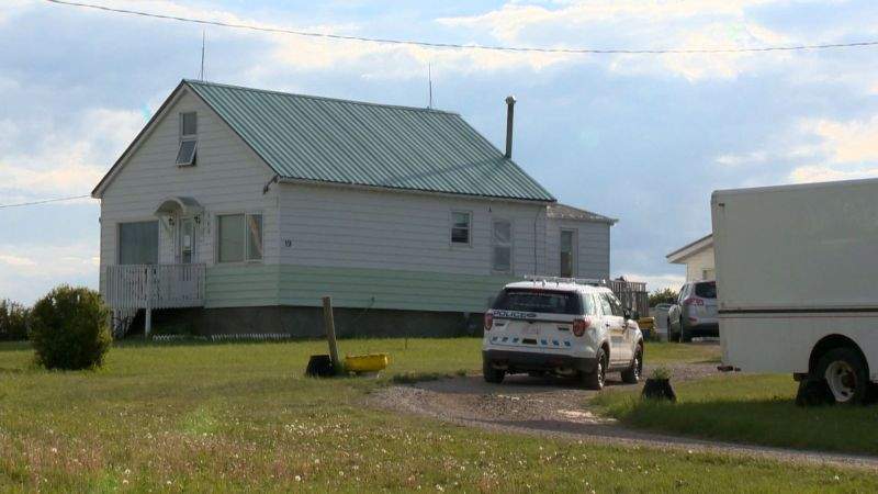 RCMP respond to a residence near Delacour, Alta., on Thursday, June 1, 2017 after a three-year-old boy was pulled from a swimming pool. 