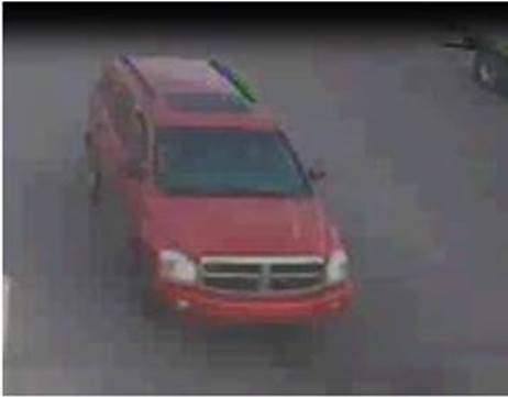 Calgary police are looking for a red Dodge Durango SLT, likely a 2004 to 2006 model, with a sunroof.