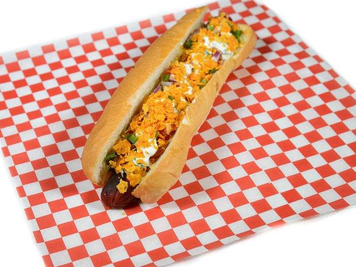 Footlong not-cho Dorito dog on the 2017 K-Days menu.