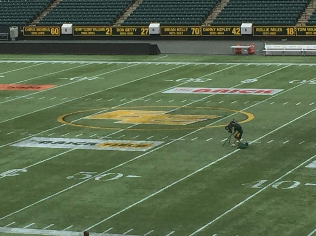 Centre field on The Brick Field at Commonwealth Stadium. 
