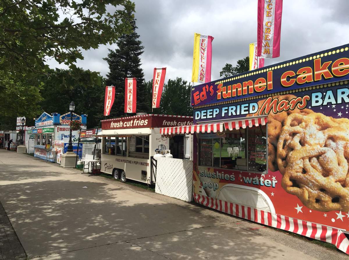 Food vendors line the paths of Victoria Park in downtown London during the International Food Festival on June 23rd, 2017.