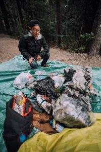Vince Emond and Devan Francis (pictured) picked up 40 pounds of garbage while hiking Joffre Lakes.