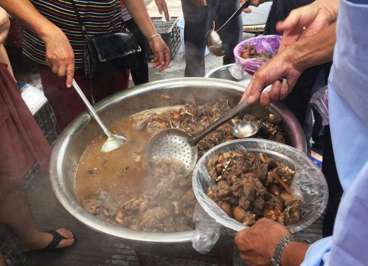Dog meat is served at a restaurant in Yulin, in China’s southern Guangxi region on June 21, 2017.