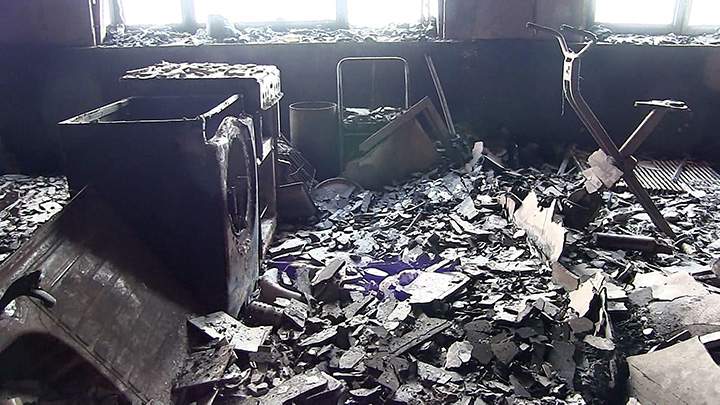Photo released by Metropolitan Police in London shows what’s left of an apartment inside of Grenfell Tower in the U.K. on June 18, 2017.