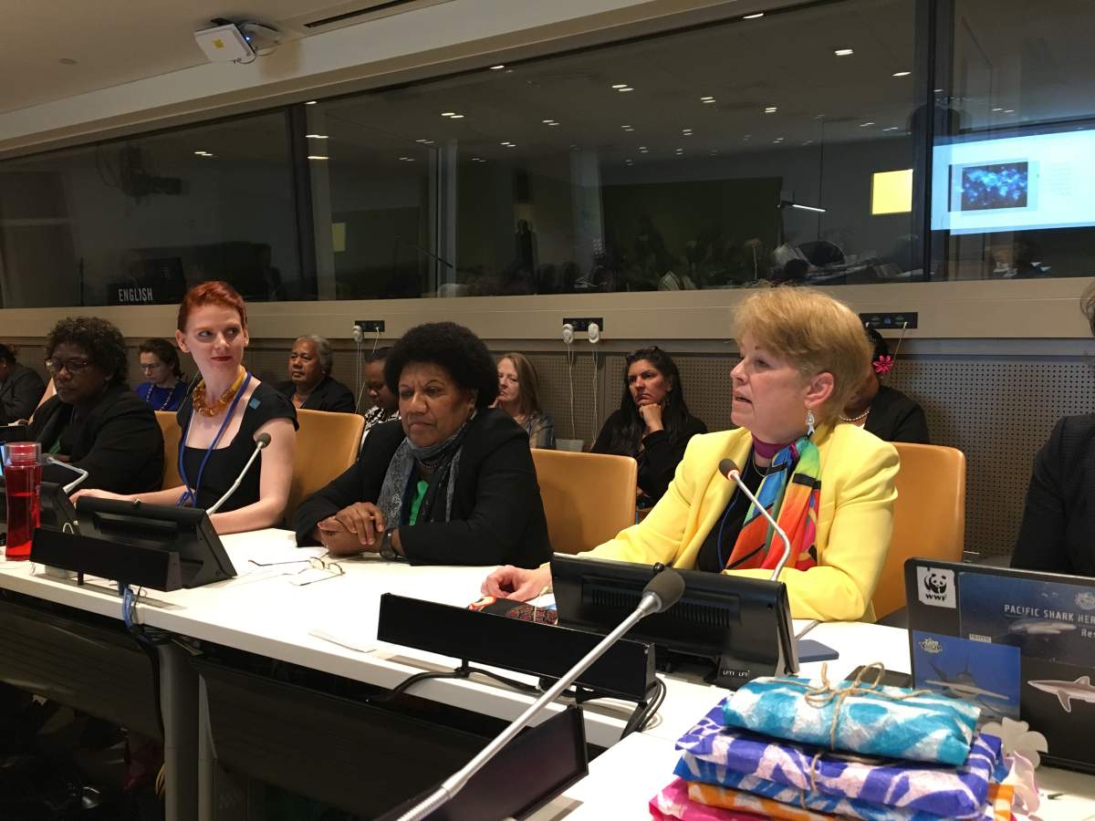 Dr. Wendy Watson-Wright addresses the United Nations conference celebrating World Ocean Week.