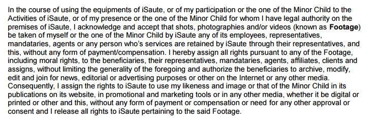 iSaute waiver