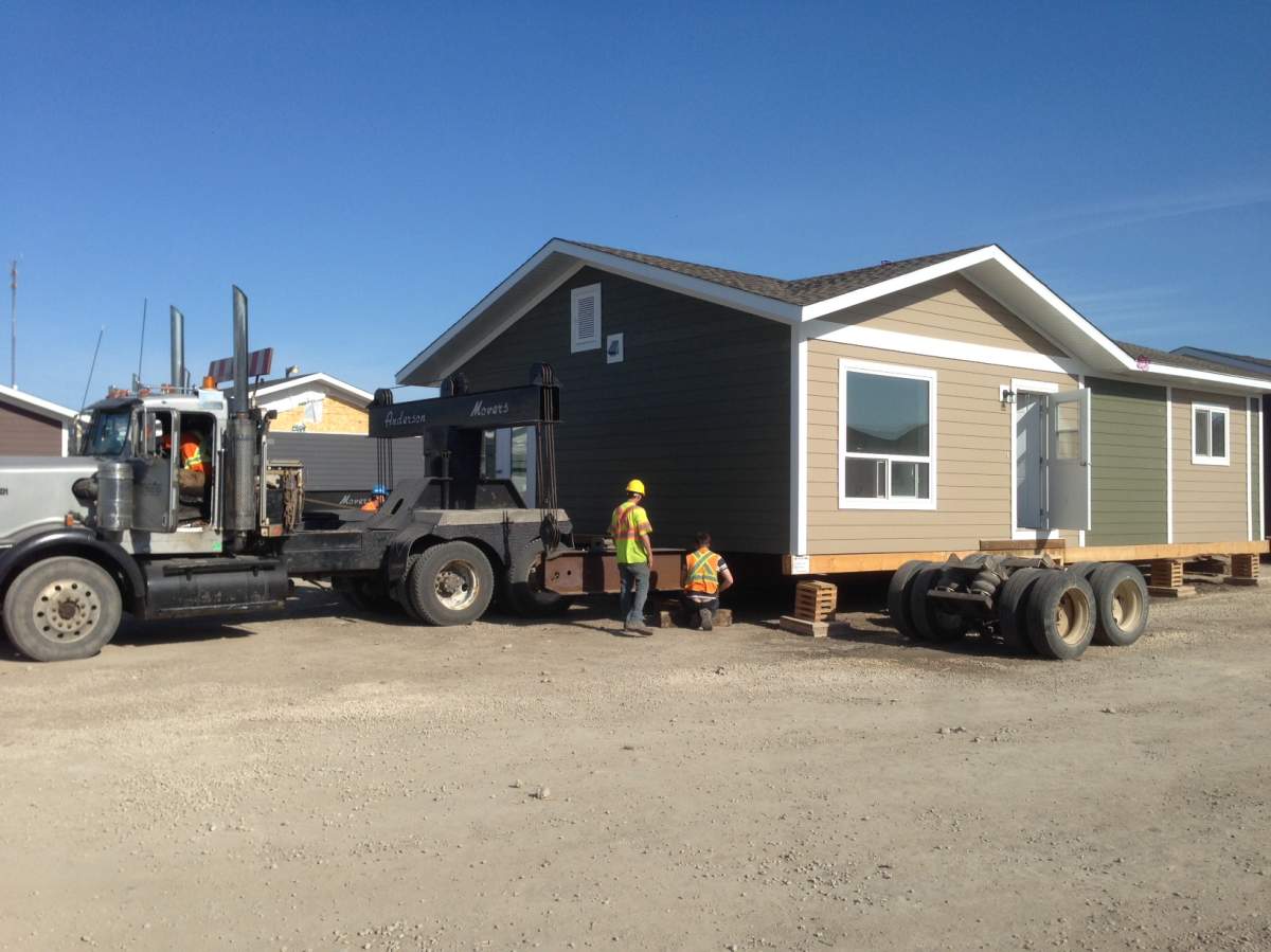 Homes were shipped to Lake St. Martin First Nation earlier this year after the community was torn apart by a flood six years ago.