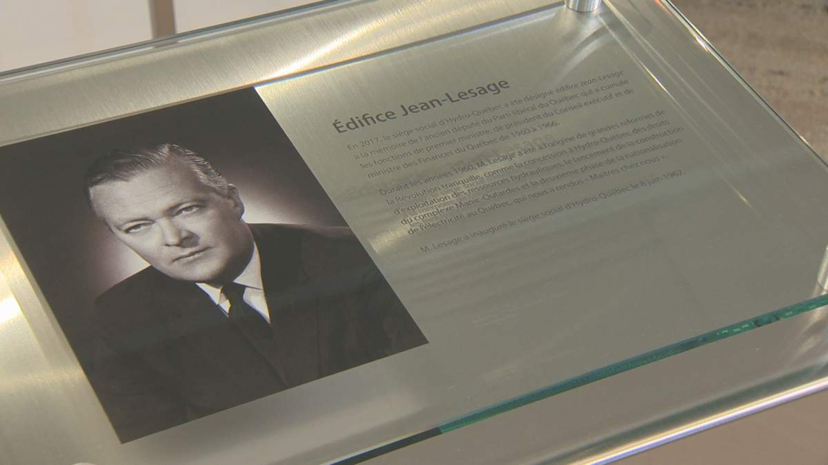 Hydro-Quebec is naming their headquarters after former Quebec Premier Jean Lesage, Monday, June 12, 2017.