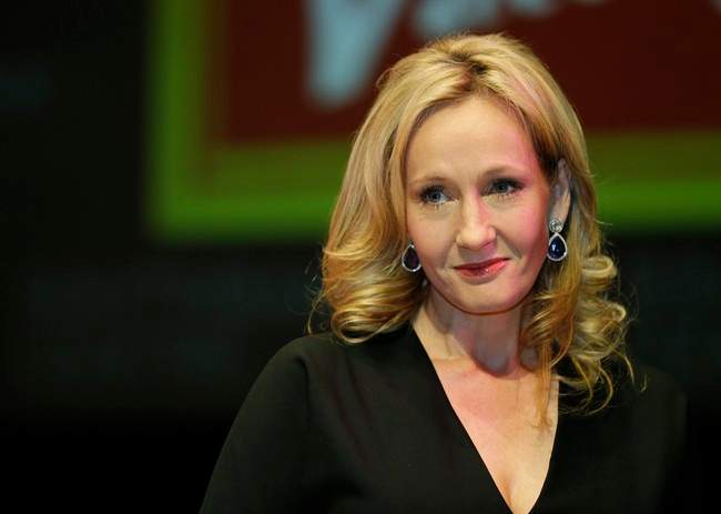 FILE - In this file photo dated Thursday, Sept. 27, 2012, British author J.K. Rowling poses for photographers during the unveiling of her new book, entitled: 'The Casual Vacancy', at the Southbank Centre in London.