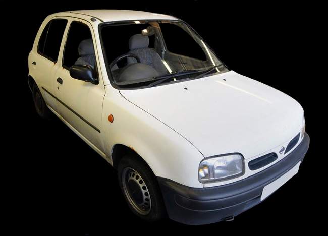 A photo of a white style Nissan Micra is photographed in connection with the May 22 attack at an Ariana Grande concert which killed 22 people as well as the bomber Salman Abedi.