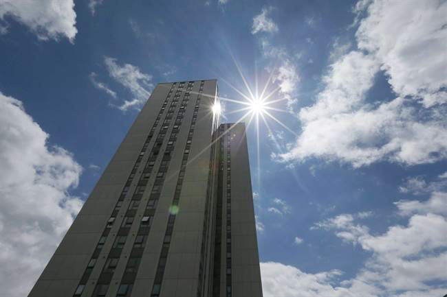 Dorney Tower, part of the Chalcots Estate in the borough of Camden, north London, Sunday June 25, 2017. 