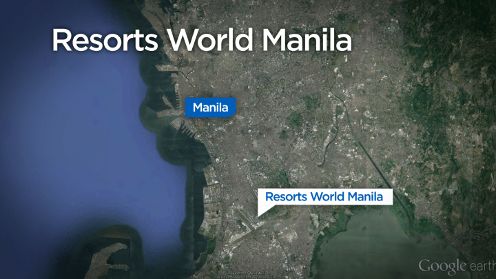 Gun shots and explosions rang out from an entertainment resort in the Philippine capital Manila early on Friday.
