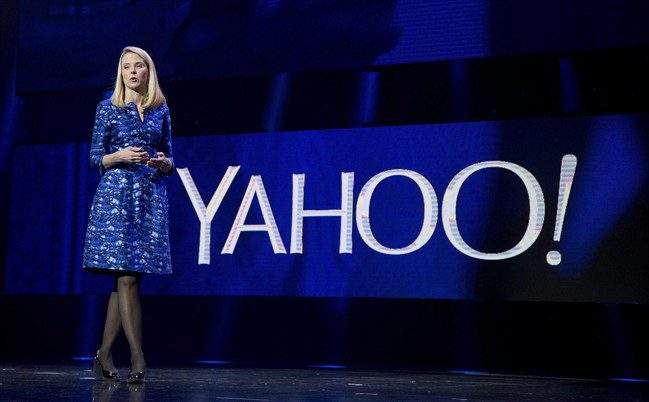 Yahoo president and CEO Marissa Mayer speaks during the International Consumer Electronics Show in Las Vegas in 2014.