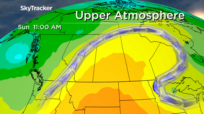 Upper ridge of high pressure starts to rebuild later this weekend, bringing us back into the heat.