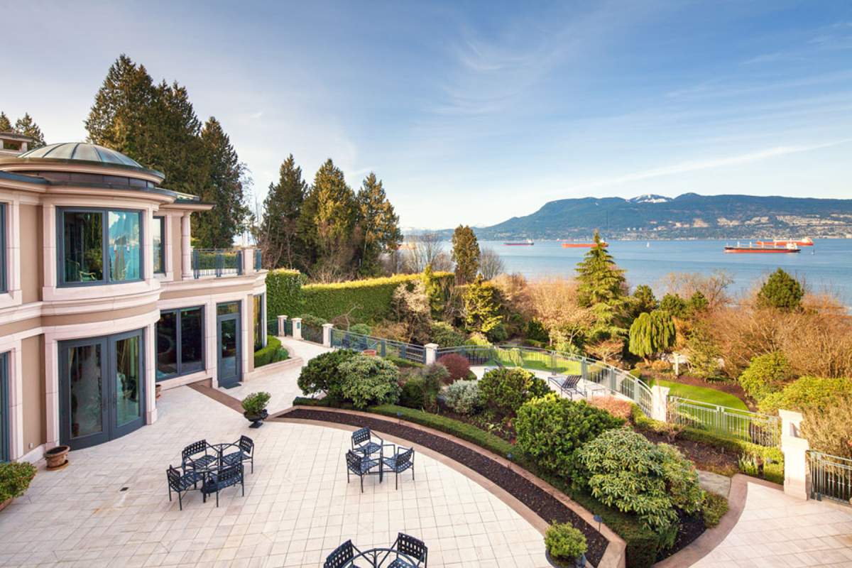 The backyard at Belmont Estate, Greater Vancouver’s most expensive listing of all time.