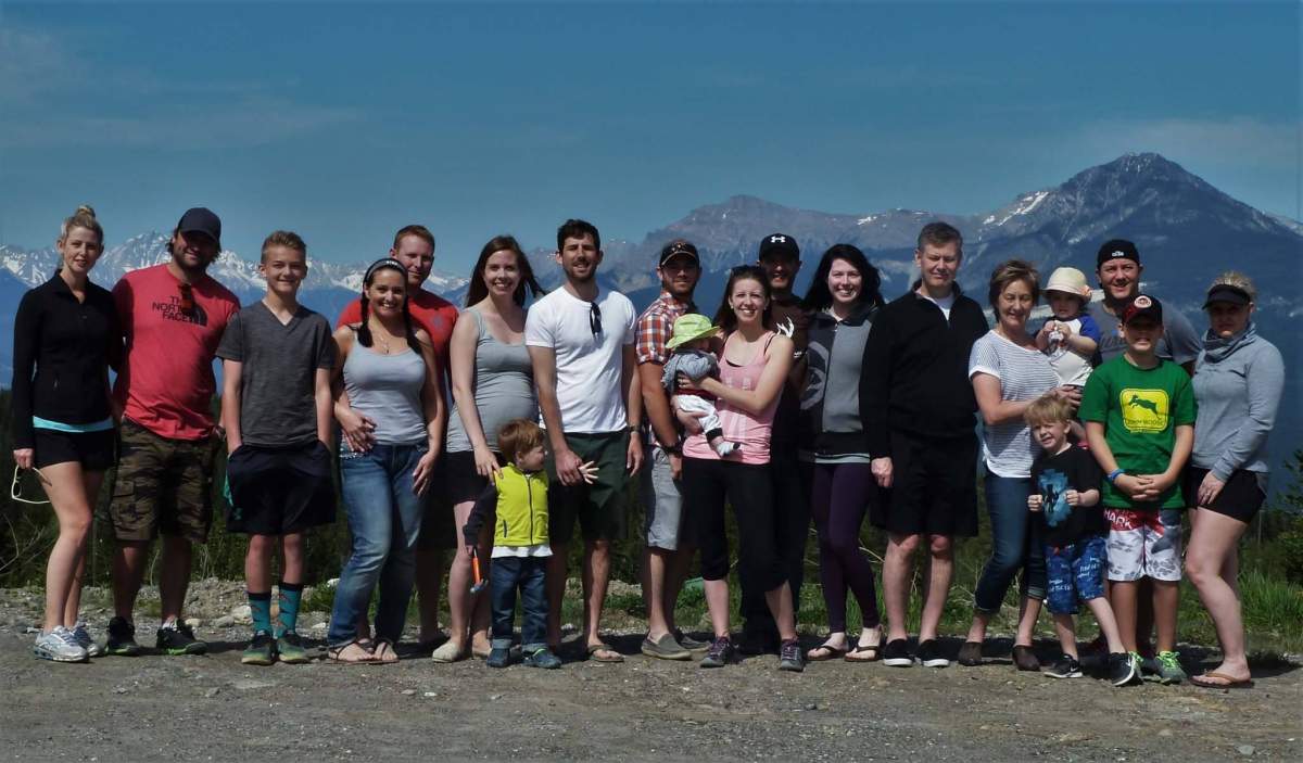 Days before this was taken, Stacey Jeffrey and her entire family travelled from Ontario to Golden, British Columbia. They decided to visit their brother, a firefighter, who was helping fight the Fort McMurray fires. This is the first ever family vacation taken by the Jeffreys.