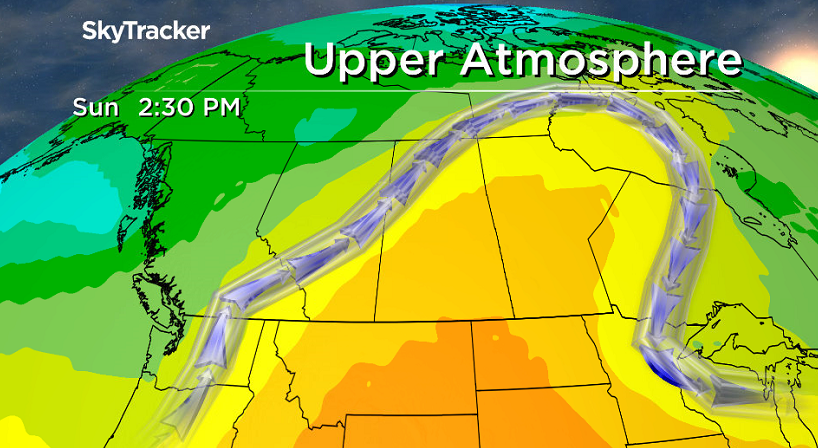 Upper ridge returns across the region on Sunday, bringing back the heat.