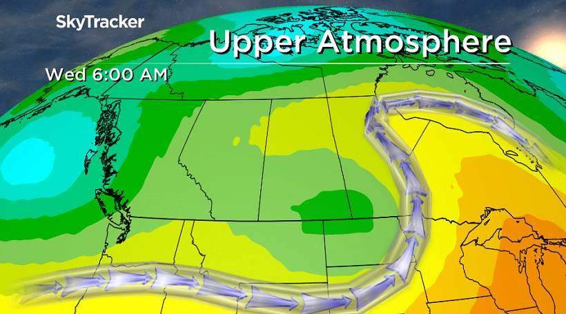 An upper low moving in keeps conditions cool, wet and unsettled mid-week.