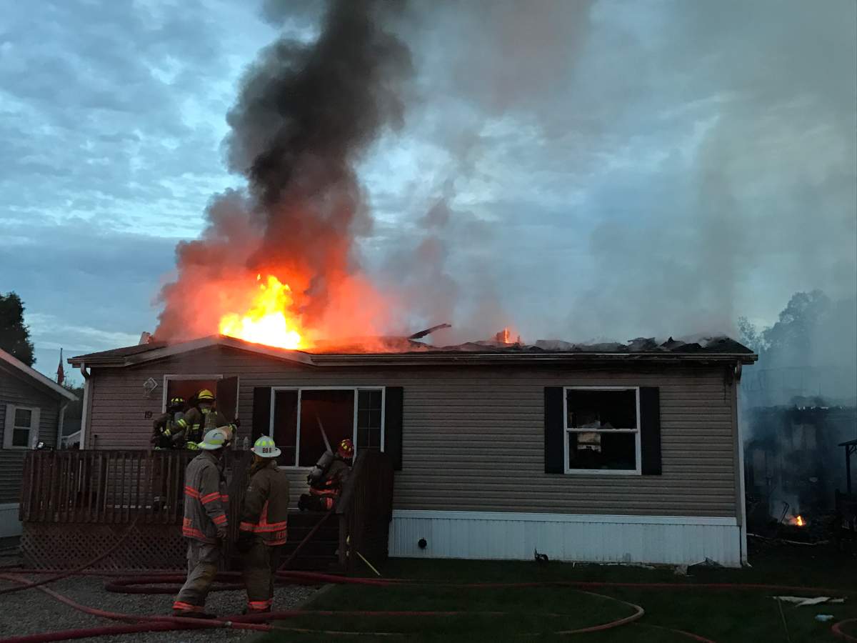 The Ontario Fire Marshal's office has been called in to investigate after fire tore through a trailer park near Aberfoyle.
