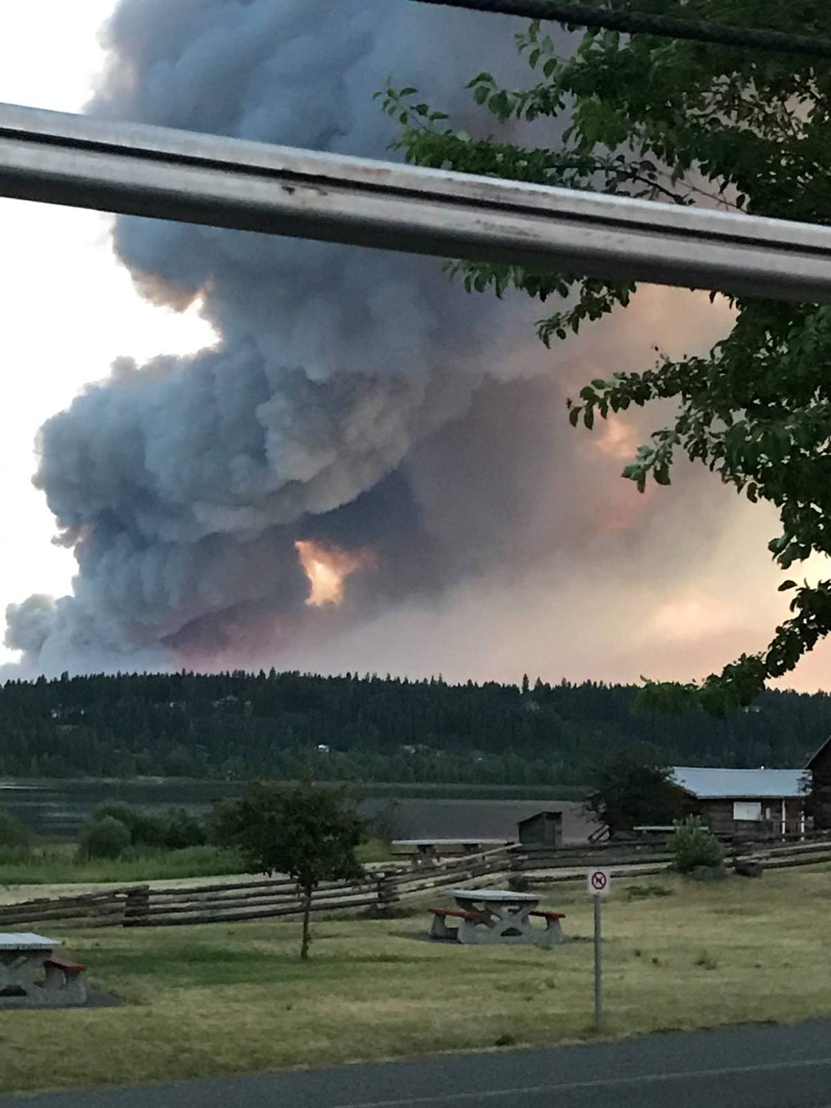 Fire near 100 Mile House.
